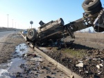 В Петербурге на Софийской перевернулась фура